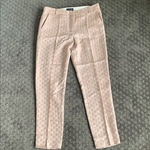 Pink brocade cropped pants